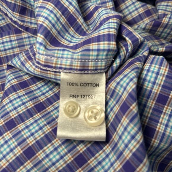 Johnnie-O Men's XL Cotton MultiColor Plaid Long Sleeve Button Down Shirt - Picture 8 of 8